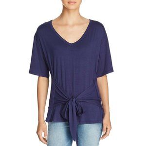 K & C Womens M Navy Blue Tie Front Top NWT CL14
